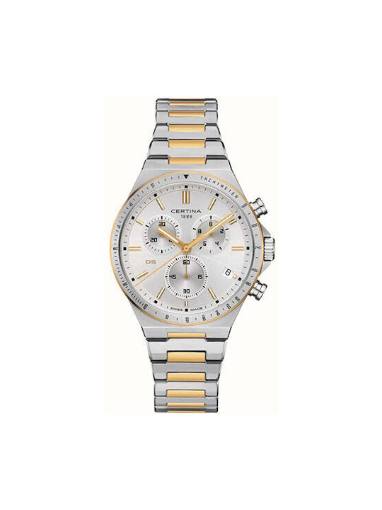 Certina Watch Chronograph with Silver Metal Bracelet