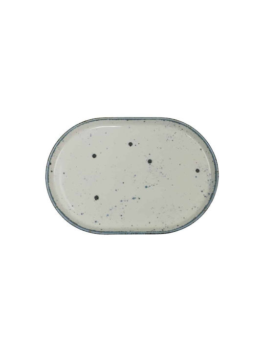 e-exoplismos Serie Dreamy Costaverde Set Servierplatte Oval aus Porzellan Gray 34x23cm 6Stück