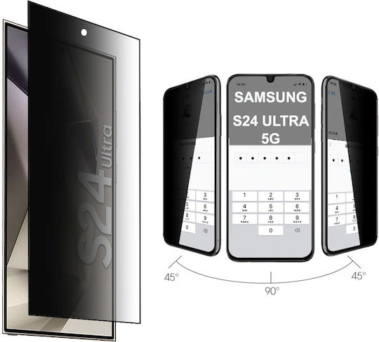 Privacy Full Face Tempered Glass Negru (Galaxy S24 Ultra)