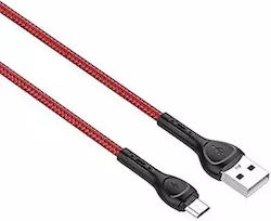 Ldnio 1003395 Regular USB 2.0 σε micro USB 1m Κόκκινο