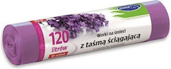 Stella Trash Bags for the Garden Capacity 120lt with Drawstring 110x70cm 10pcs Purple