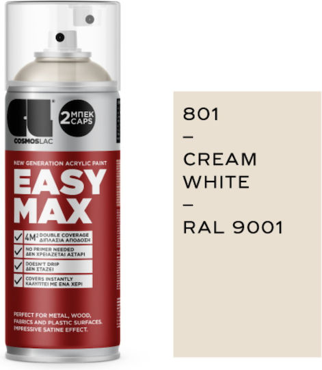 Cosmos Lac Spray Primer Easy Max Temperatură Înaltă cu Satin Efect Alb RAL9001 alb-cremă 400ml