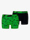 Men's Boxers Green/black with Patterns 2Pack
