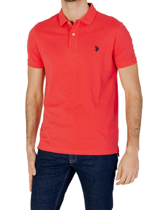 U.S. Polo Assn. T-shirt Bărbătesc cu Mânecă Scurtă Coral