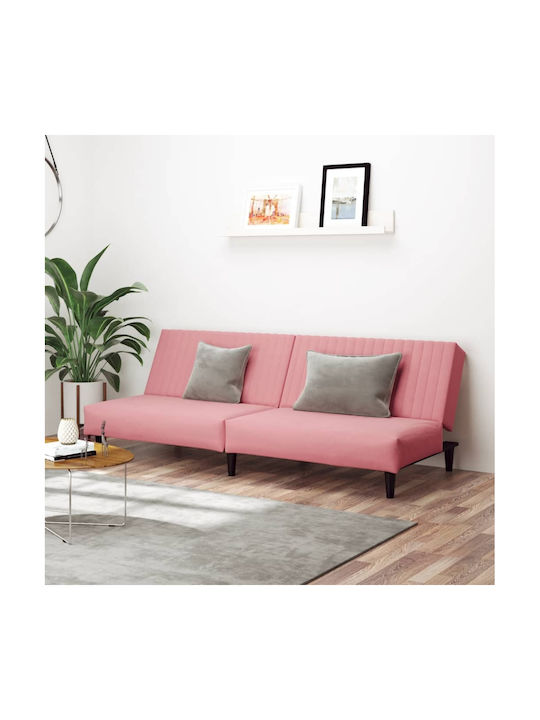 Dreisitzer Sofa Bett Samt Rosa 200x100x69cm