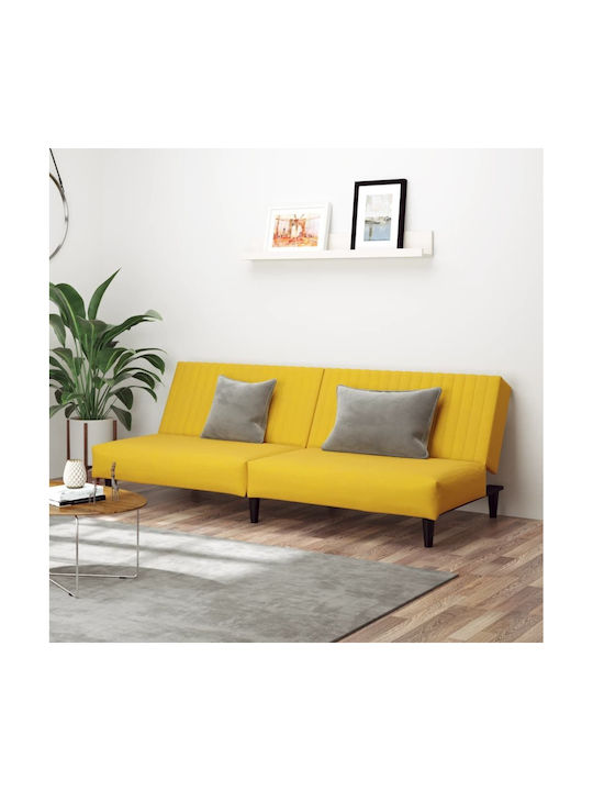 Dreisitzer Sofa Bett Samt Gelb 200x100x69cm