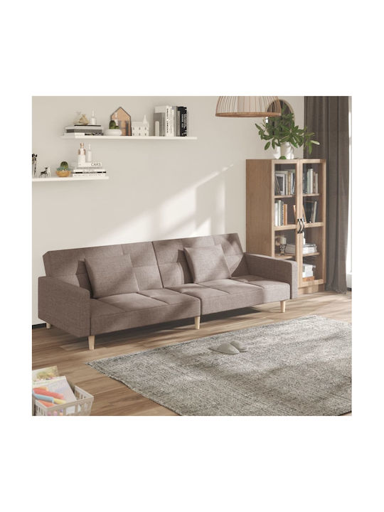 Canapea Cu Două Locuri Pat Taupe Cu Perne Decor...