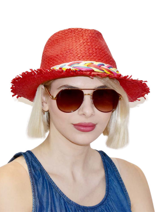 Hatpoint Wicker Women's Hat Red