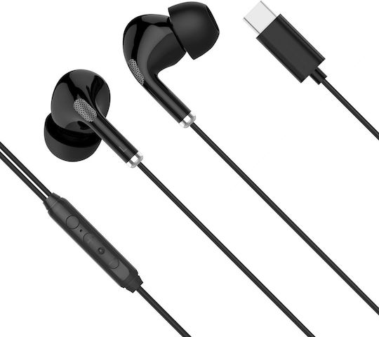 Kruger & Matz KMPC1-B In-ear Handsfree Ακουστικά με Βύσμα USB-C Μαύρο