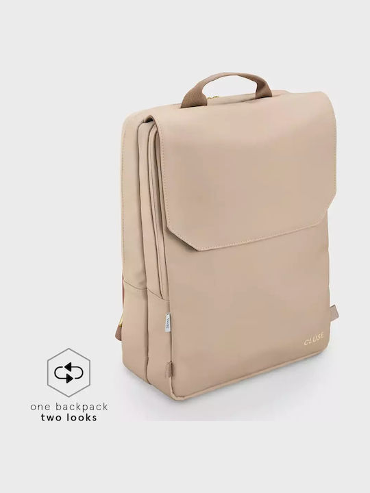 Cluse Le Réversible Backpack, Beige Dark Brown, Gold Colour