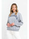 Langes Sweatshirt für Damen Grau