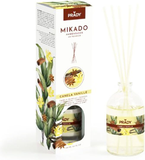 Prady Micado Perfumed Room Fragrance With Sticks 100ml Vanilla and Cinnamon 09673