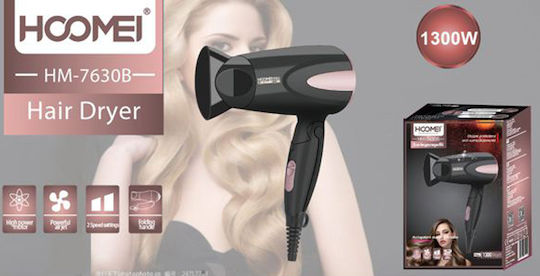 Professioneller Haartrockner 1300W Schwarz 280x280x95mm Hoomei Hm-7630b - Hoomei