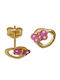 Kontopoulos Καρδιά Με Πεταλούδα Παιδικά Σκουλαρίκια Καρφωτά Πεταλούδες από Χρυσό 14K