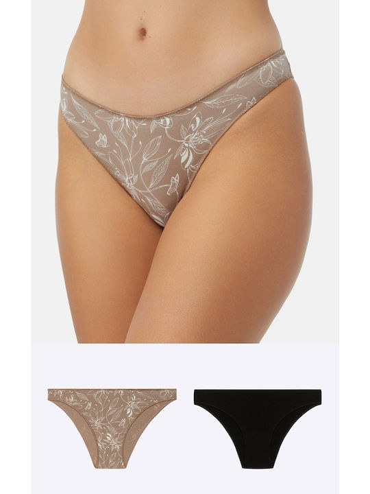 Minerva Fimelle Rio Women's Slip 2Pack Black-mocha