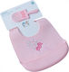 Gamberritos Kids Waterproof Bib Silicone with Button & Pocket Pink for 4 m+