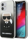 Karl Lagerfeld Gradient Ikonik Umschlag Rückseite Silikon / Kunststoff Schwarz (iPhone 12 mini)