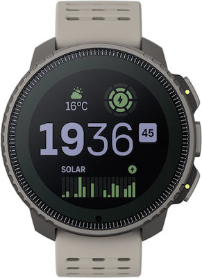 Suunto Vertical Solar Stainless Steel 49mm Waterproof Smartwatch with Heart Rate Monitor (Sand)