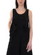 Moutaki Women's Summer Blouse Linen Sleeveless Black