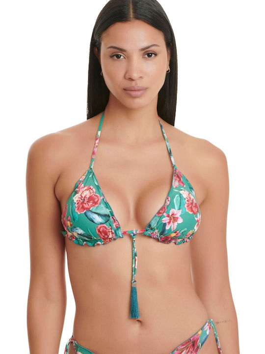 Erka Mare Triangle Bikini Top Green