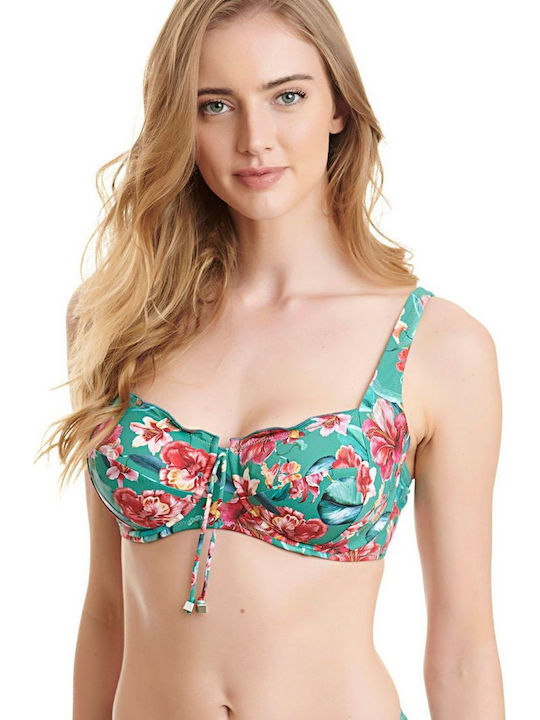 Bikinioberteile F-Cup Blumen Grünes