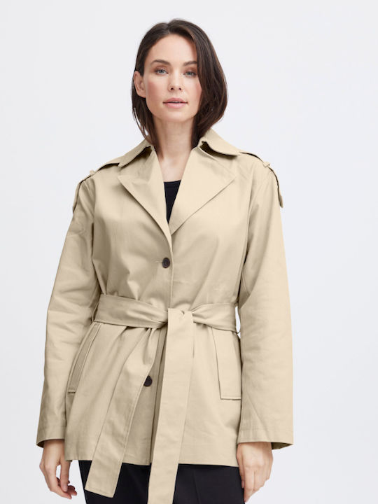 Fransa Women's Short Half Coat beige