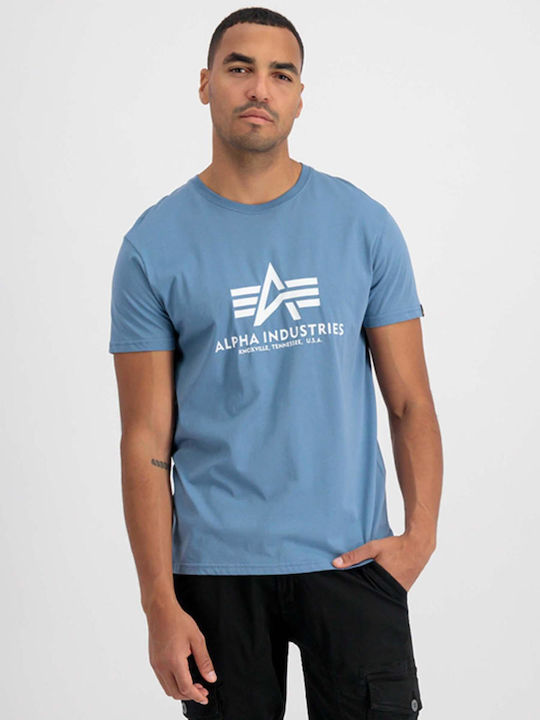 Alpha Industries Herren T-Shirt Kurzarm Blau