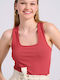 Funky Buddha Women's Athletic Blouse Sleeveless Red