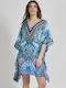 Ble Resort Collection Women's Mini Caftan Beachwear Turquoise