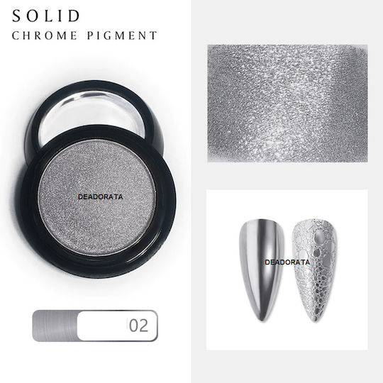 Solid Chrome Pigment Nageldesign-Zubehör in Silber Farbe