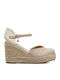 Women's Synthetic Leather Platform Espadrilles Brown