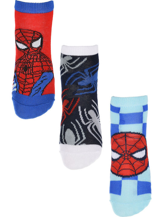 Set de 3 perechi de șosete scurte "Spider-Man" albastru deschis (albastru deschis)
