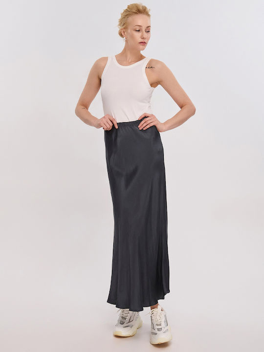 Black Silky Touch Skirt La Liberta La Liberta Ll22.2089 Black