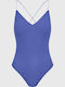 Sleeveless Bodysuit with Open Back Regular Fit Blue