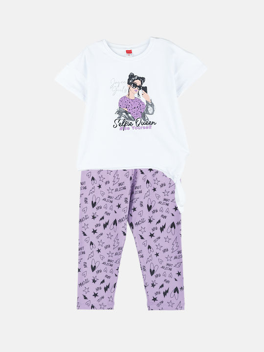 Joyce Kids Set with Leggings Summer 2pcs Purple