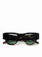 Common Sense Unisex Sunglasses with Brown Tartaruga Plastic Frame and Green Lens CS016