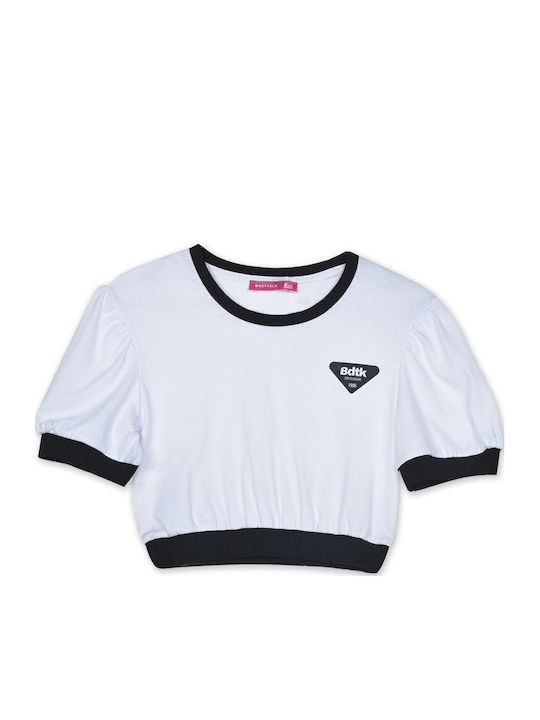 Παιδικό Crop Top Κοντομάνικο Λευκό