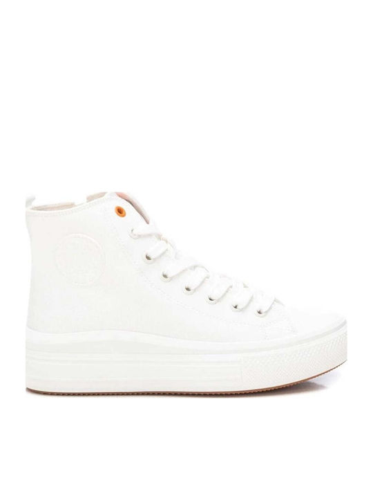 Refresh Γυναικεία Flatforms Μποτάκια Λευκό