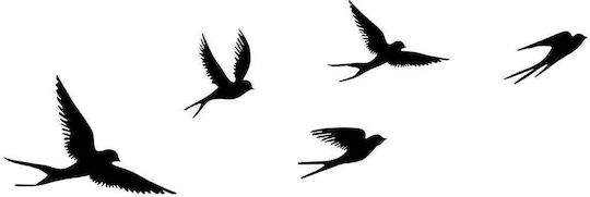 Wallity Wall Decor Silhouette Crow Black Made of Metal 33x22.5cm 5 Pieces