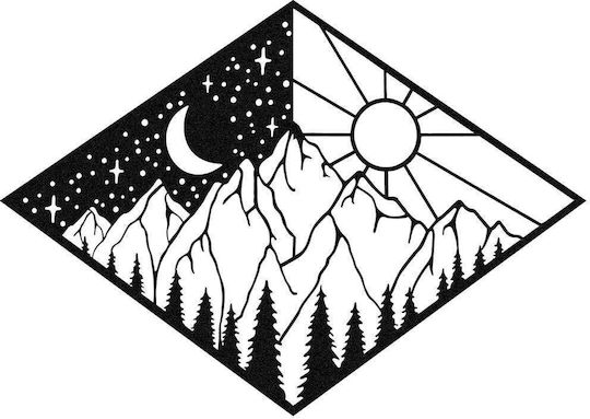 Wallity Wanddekoration Silhouette Suveyda Schwarz aus Metall 56x38cm