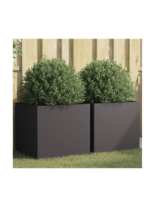 vidaXL Planter Box 49x47cm Set 2pcs Black 841560