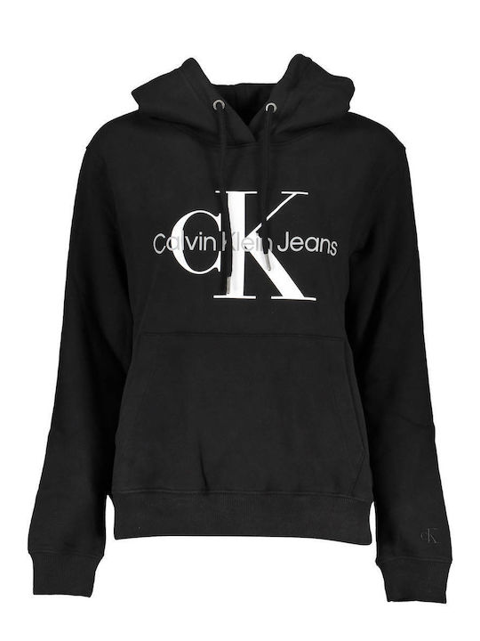 Calvin Klein Women's Long Hooded Fleece Sweatshirt Black