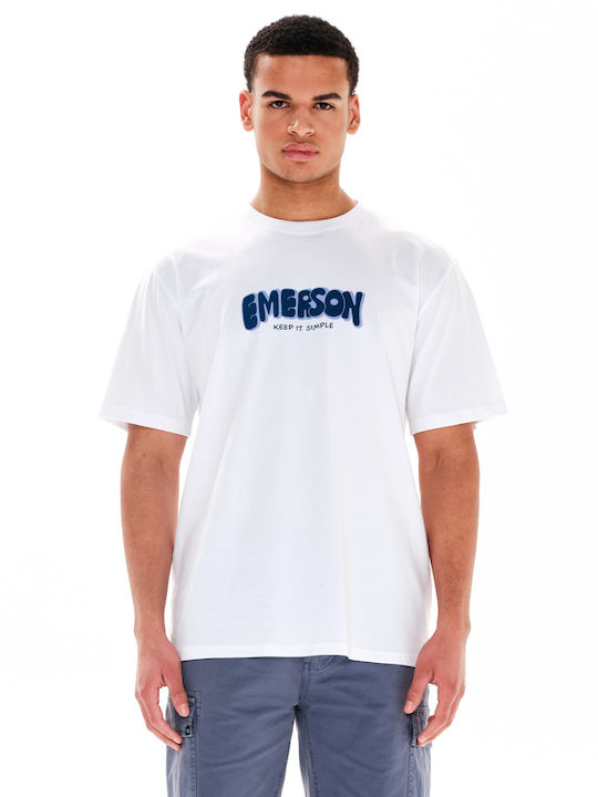 Emerson Bărbați T-shirt Sportiv cu Mânecă Scurtă Alb
