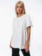 Dress Up Damen Sommer Bluse Kurzärmelig White