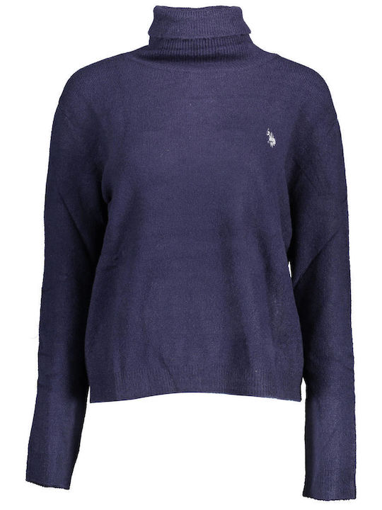 U.S. Polo Assn. Women's Long Sleeve Sweater Turtleneck Blue