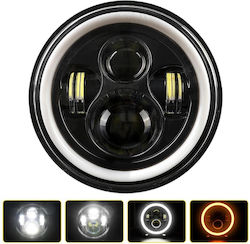 Front Light 7" Full Led 8, 1pc Harley, Jeep, Suzuki, Nissan, Toyota, Dodge, Mazda, Ford, Mercedes