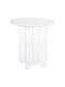 Round Side Table Acrylon Glass White L40xW40xH41cm