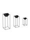 Aberto Design Vaze Pentru Plante Metalice Negre Cu Suport 28x28x80cm 3 Module