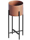 Aberto Design Planter Metal Black with Stand 23x23x48cm.