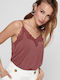 Only Women's Blouse with Straps Burgundy